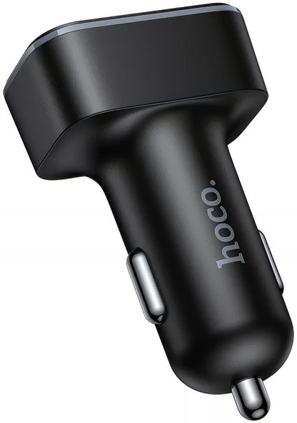 Ładowarka samochodowa HOCO Z63A Display, 42W, 3A, 1 x USB-C - 2 x USB-A, Czarny