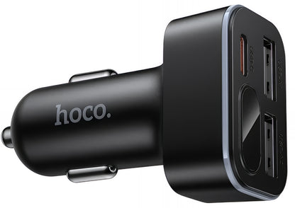 Ładowarka samochodowa HOCO Z63A Display, 42W, 3A, 1 x USB-C - 2 x USB-A, Czarny