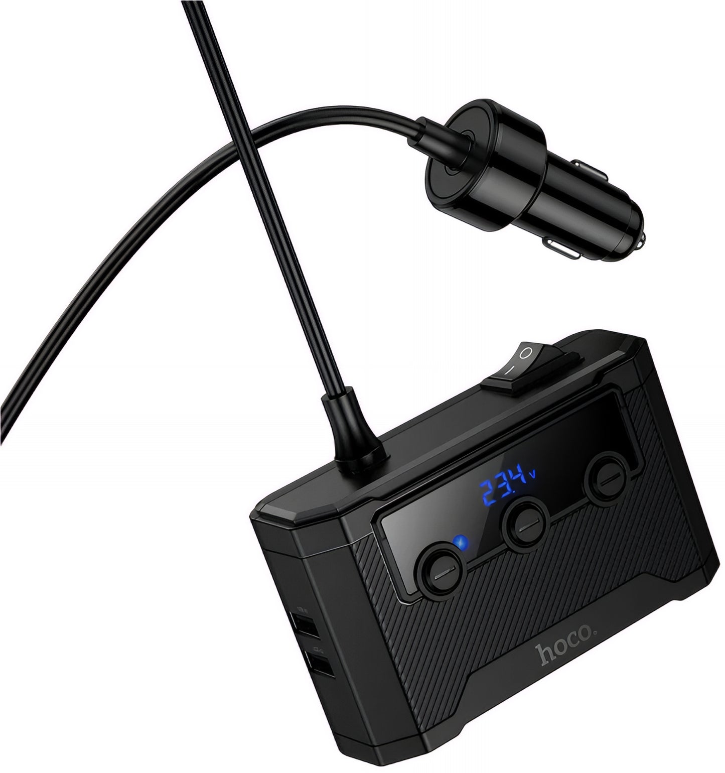 Ładowarka samochodowa HOCO Z64, 15.5W, 3.1A, 2 x USB-A - 2 x USB-C - 3 x Rozszerzenie zapalniczki, Czarny