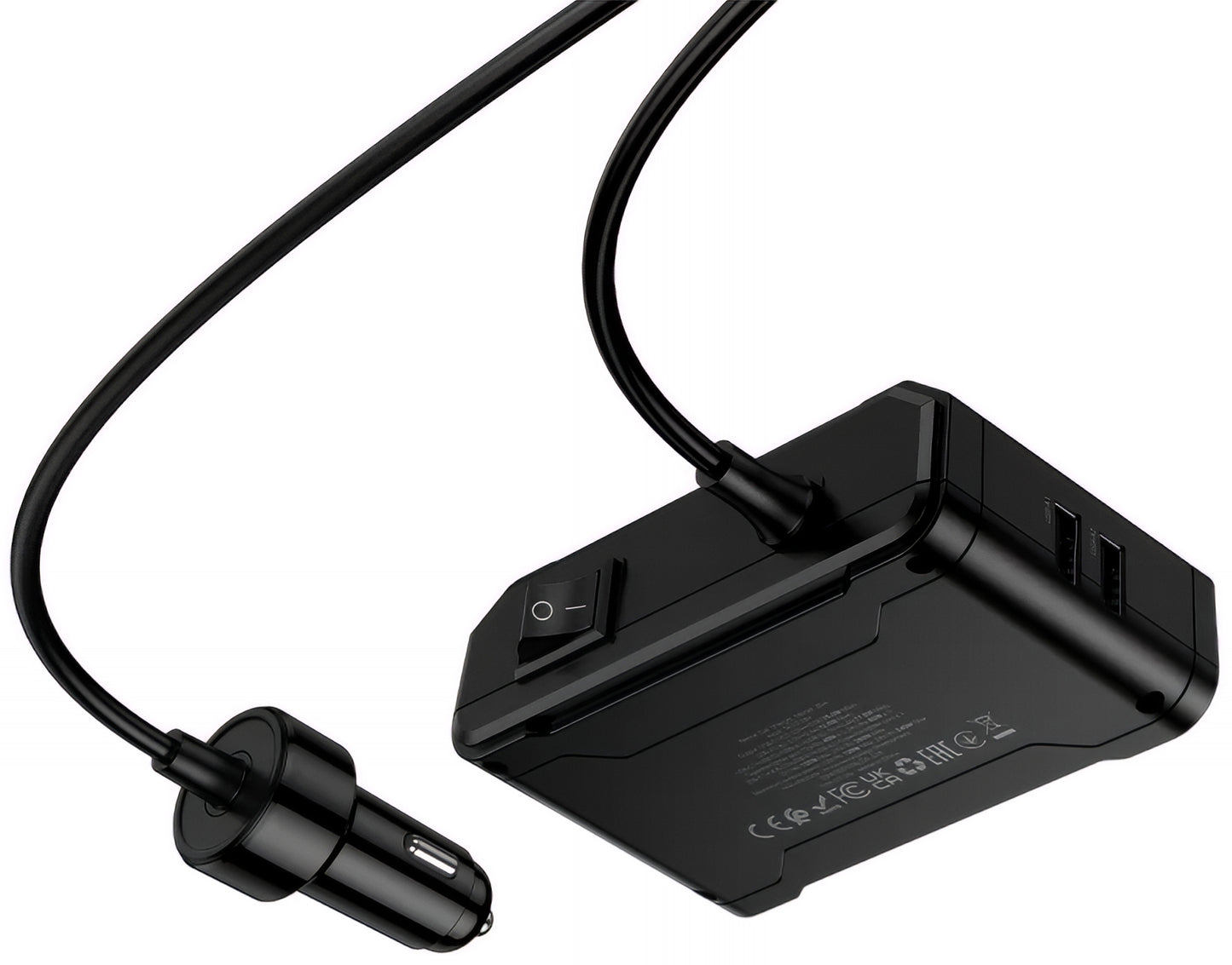 Ładowarka samochodowa HOCO Z64, 15.5W, 3.1A, 2 x USB-A - 2 x USB-C - 3 x Rozszerzenie zapalniczki, Czarny