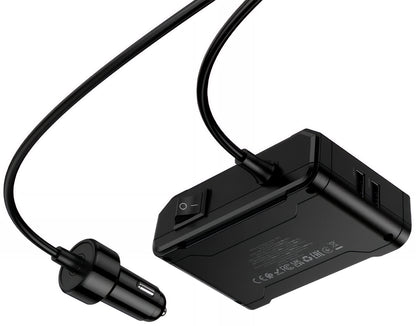 Ładowarka samochodowa HOCO Z64, 15.5W, 3.1A, 2 x USB-A - 2 x USB-C - 3 x Rozszerzenie zapalniczki, Czarny