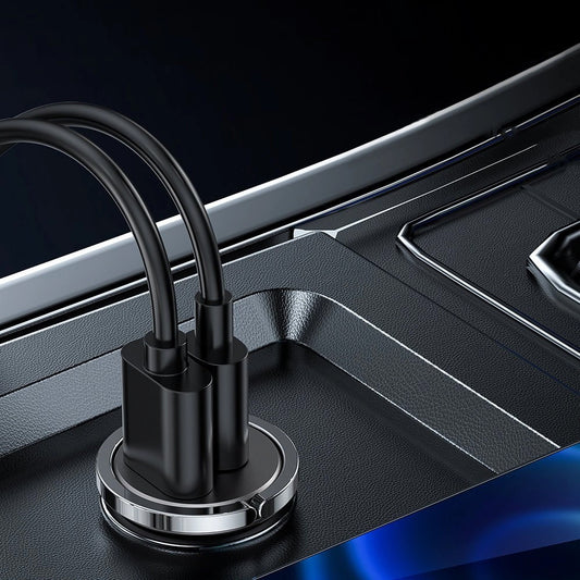 Ładowarka samochodowa Joyroom C-A35, 45W, 5A, 1 x USB-A - 1 x USB-C, Szara