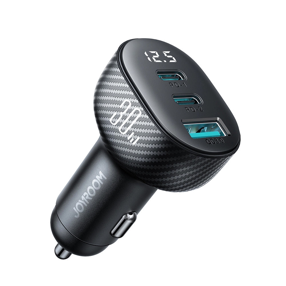 Ładowarka samochodowa Joyroom JR-CCD04, 30W, 3A, 1 x USB-A - 2 x USB-C, Czarny