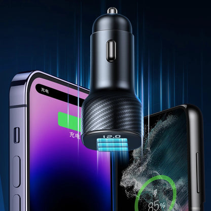 Ładowarka samochodowa Joyroom JR-CCD04, 30W, 3A, 1 x USB-A - 2 x USB-C, Czarny