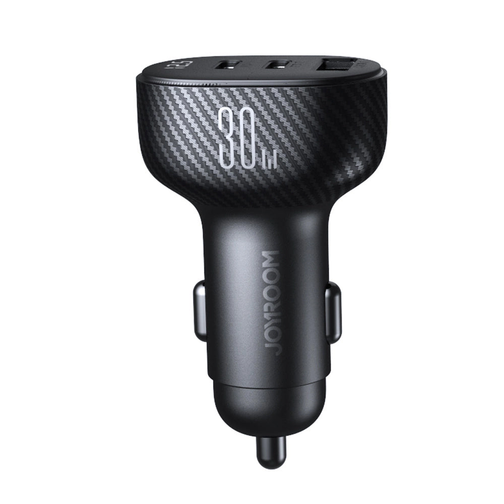 Ładowarka samochodowa Joyroom JR-CCD04, 30W, 3A, 1 x USB-A - 2 x USB-C, Czarny