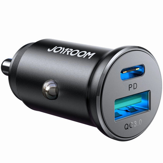 Ładowarka samochodowa Joyroom JR-CCN05, 30W, 3A, 1 x USB-A - 1 x USB-C, Czarny