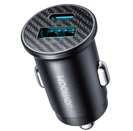 Ładowarka samochodowa Joyroom JR-CCN16 Mini, 12W, 2.4A, 1 x USB-A - 1 x USB-C, Czarna