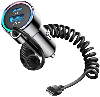 Ładowarka samochodowa z kablem USB-C Joyroom JR-CL07, 72W, 3A, 1 x USB-A - 1 x USB-C, Czarna