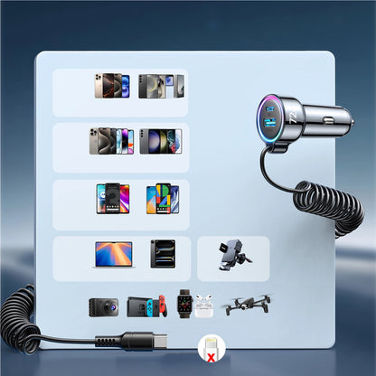 Ładowarka samochodowa z kablem USB-C Joyroom JR-CL07, 72W, 3A, 1 x USB-A - 1 x USB-C, Czarna
