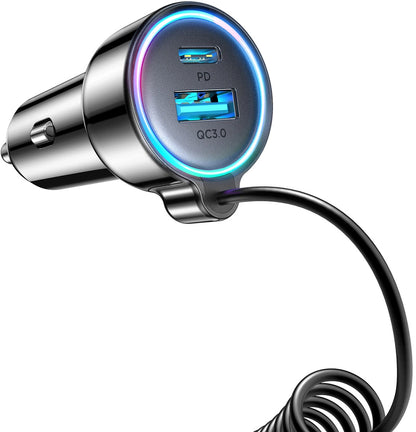 Ładowarka samochodowa z kablem USB-C Joyroom JR-CL07, 72W, 3A, 1 x USB-A - 1 x USB-C, Czarna