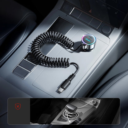 Ładowarka samochodowa z kablem USB-C Joyroom JR-CL07, 72W, 3A, 1 x USB-A - 1 x USB-C, Czarna