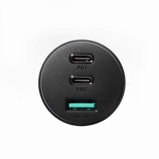 Ładowarka samochodowa Joyroom JR-CL26, 70W, 4.8A, 1 x USB-A - 2 x USB-C, Czarna