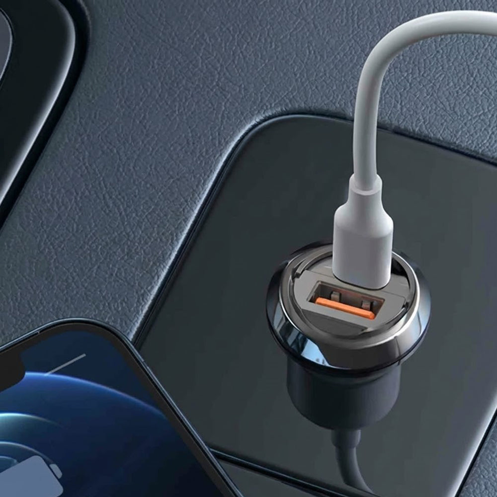 Ładowarka samochodowa Lito IN-C03, 30W, 3A, 1 x USB-A - 1 x USB-C, Szara