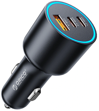 Orico HyperDrive Car Charger, 165W, 5A, 1 x USB-A - 2 x USB-C, Black