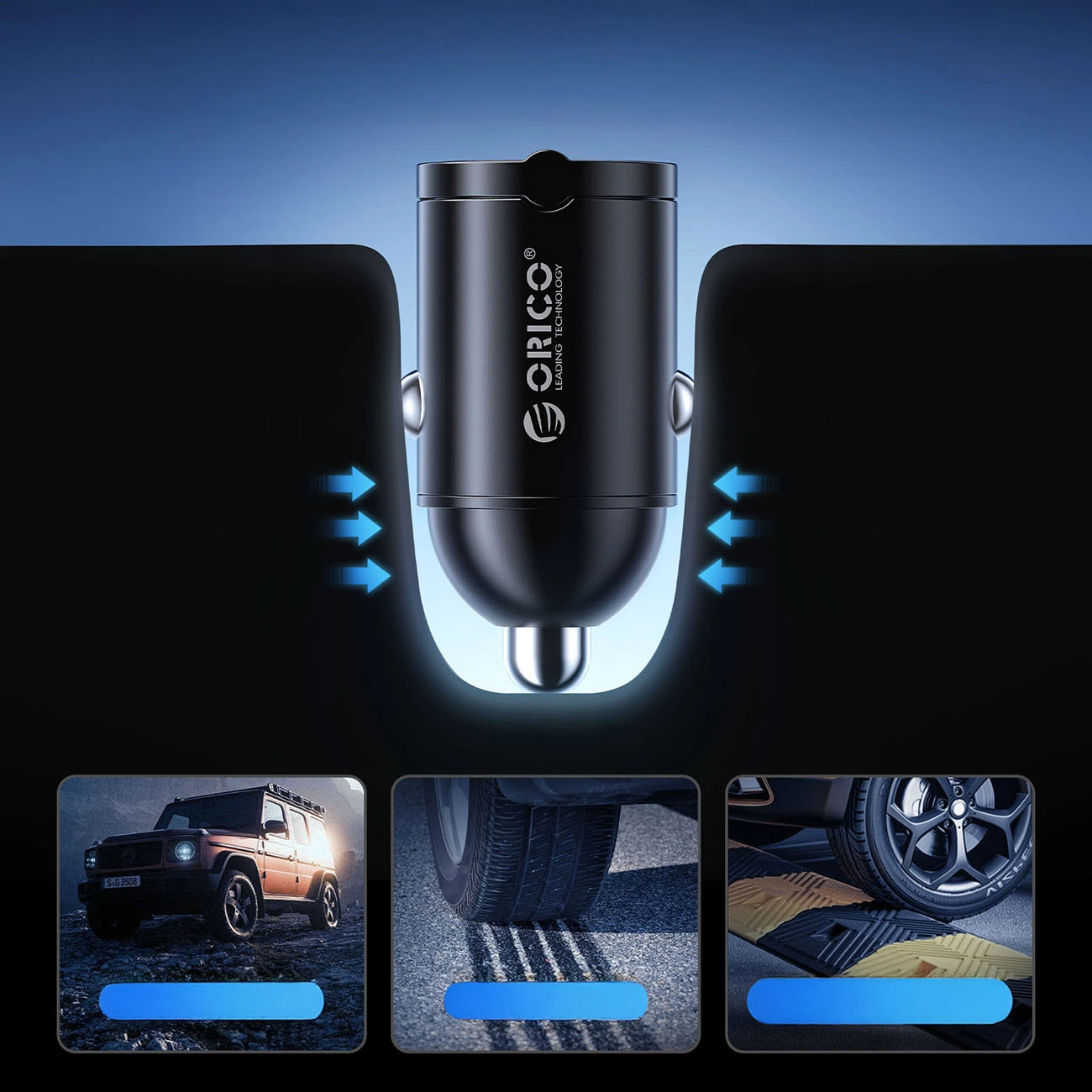 Ładowarka samochodowa Orico MiniRing, 30W, 3A, 2 x USB-C, Czarny