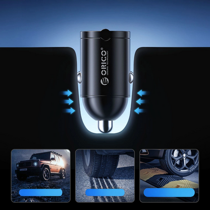 Ładowarka samochodowa Orico MiniRing, 30W, 3A, 2 x USB-C, Czarny