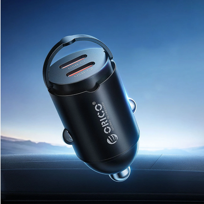 Ładowarka samochodowa Orico MiniRing, 30W, 3A, 2 x USB-C, Czarny