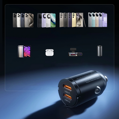 Ładowarka samochodowa Orico MiniRing, 30W, 3A, 2 x USB-C, Czarny