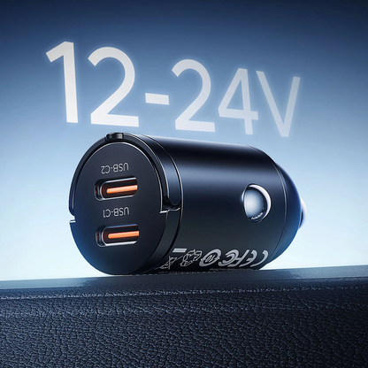 Ładowarka samochodowa Orico MiniRing, 30W, 3A, 2 x USB-C, Czarny