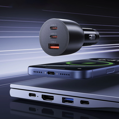 Ładowarka samochodowa Orico PowerLink, 165W, 5A, 1 x USB-A - 2 x USB-C, Czarny