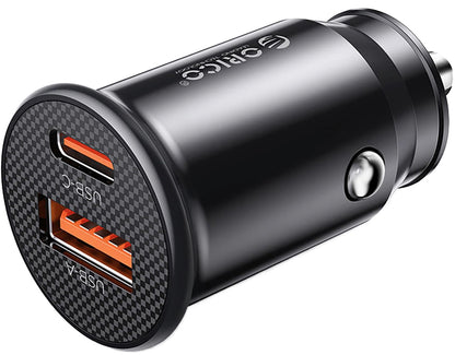 Ładowarka samochodowa Orico PowerMini, 30W, 3A, 1 x USB-A - 1 x USB-C, Czarny