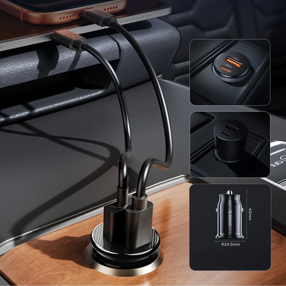 Ładowarka samochodowa Orico PowerMini, 30W, 3A, 1 x USB-A - 1 x USB-C, Czarny