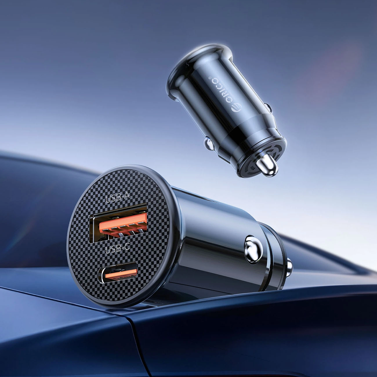 Ładowarka samochodowa Orico PowerMini, 30W, 3A, 1 x USB-A - 1 x USB-C, Czarny