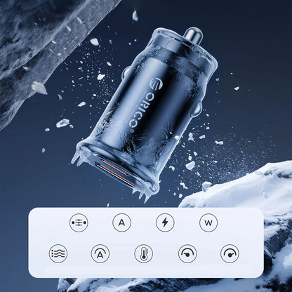 Ładowarka samochodowa Orico PowerMini, 30W, 3A, 1 x USB-A - 1 x USB-C, Czarny