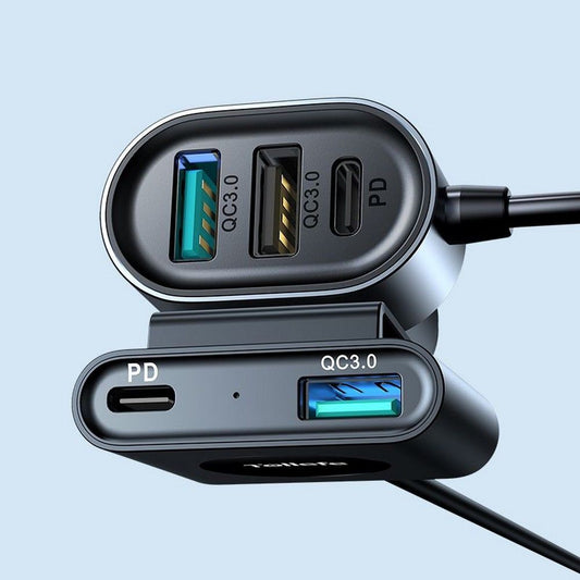 Ładowarka samochodowa Joyroom JR-CL05, 72W, 3A, 2 x USB-C - 3 x USB-A, Czarna