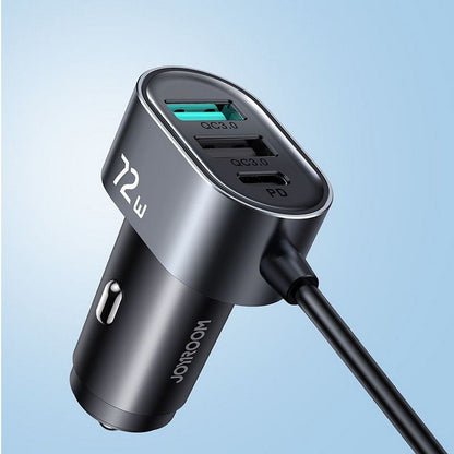 Ładowarka samochodowa Joyroom JR-CL05, 72W, 3A, 2 x USB-C - 3 x USB-A, Czarna