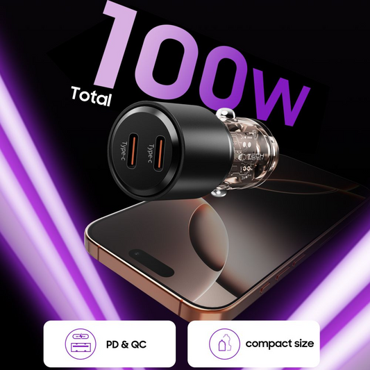 Ładowarka samochodowa Tech-Protect CC03, 100W, 3,25A, 2 x USB-C, Czarny