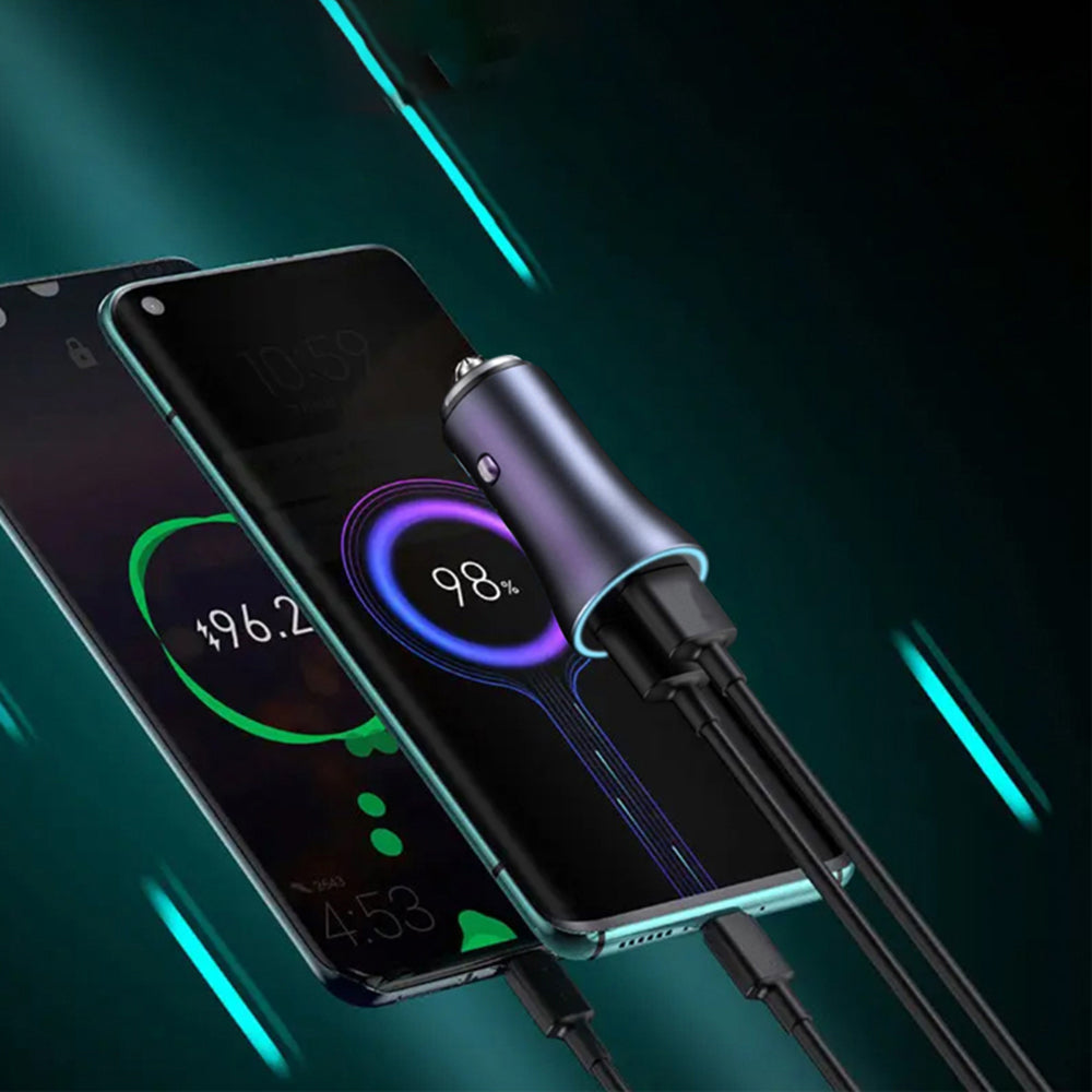 Ładowarka samochodowa Techsuit C3 RescueVolt, 48W, 3A, 1 x USB-A - 1 x USB-C, Szara