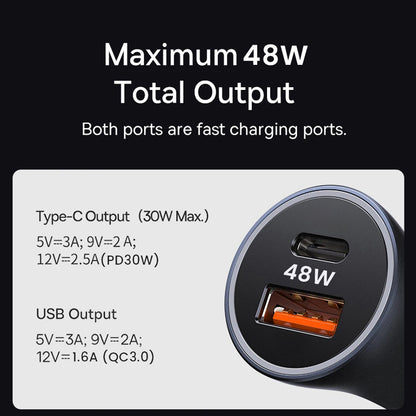 Ładowarka samochodowa Techsuit C3 RescueVolt, 48W, 3A, 1 x USB-A - 1 x USB-C, Szara