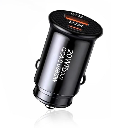 Ładowarka samochodowa Techsuit C4 MiniFuseX, 20W, 3A, 1 x USB-A - 1 x USB-C, Czarna