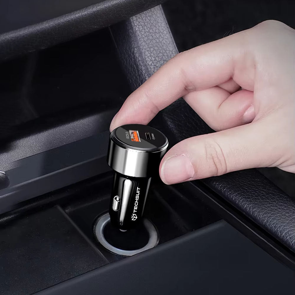 Ładowarka samochodowa Techsuit TE-P31 Premium, 48W, 3A, 1 x USB-A - 1 x USB-C, Czarna