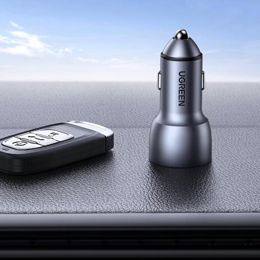 Ładowarka samochodowa UGREEN CD213, 36W, 3A, 2 x USB-A, szara 