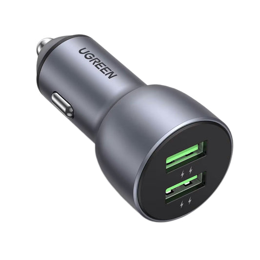 Ładowarka samochodowa UGREEN CD213, 36W, 3A, 2 x USB-A, szara 