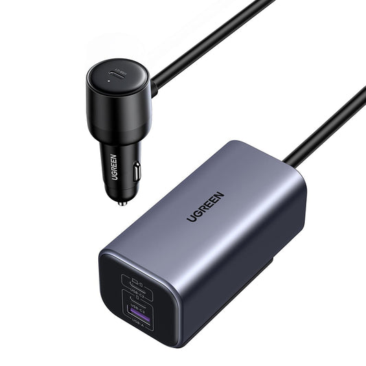 Ładowarka samochodowa UGREEN EC706, 150W, 5A, 1 x USB-A - 3 x USB-C, Czarna