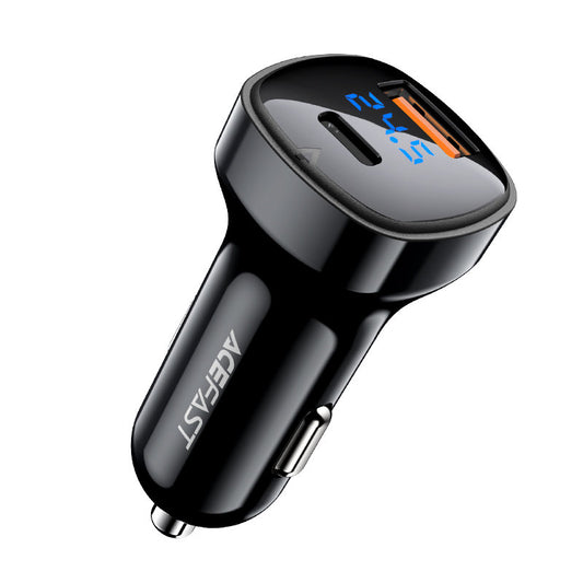 Ładowarka samochodowa Acefast B4, 66W, 3A, 1 x USB-A - 1 x USB-C, Czarna