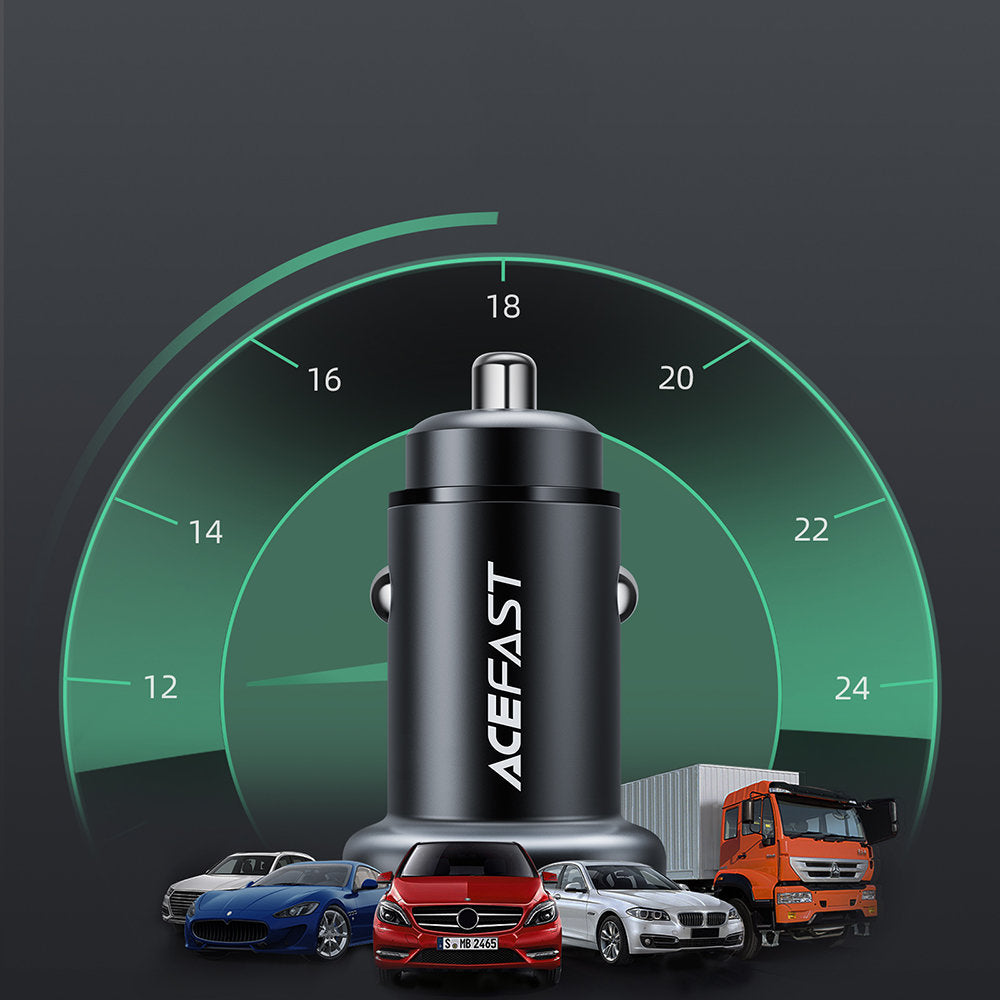 Ładowarka samochodowa Acefast B1, 38W, 3A, 1 x USB-A - 1 x USB-C, Czarna