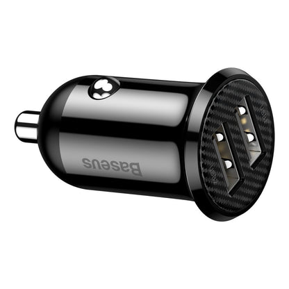 Ładowarka samochodowa Baseus Grain Pro, 24W, 2.4A, 2 x USB-A, czarna CCALLP-01