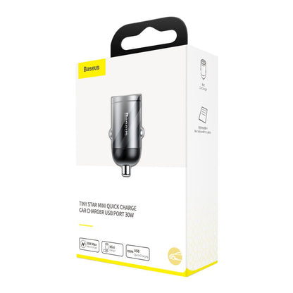 Ładowarka samochodowa Baseus Star Mini, 30W, 3A, 1 x USB-A, Szara VCHX-A0G