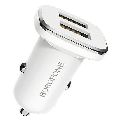 Ładowarka samochodowa Borofone BZ12, 12W, 2.4A, 2 x USB-A, biała