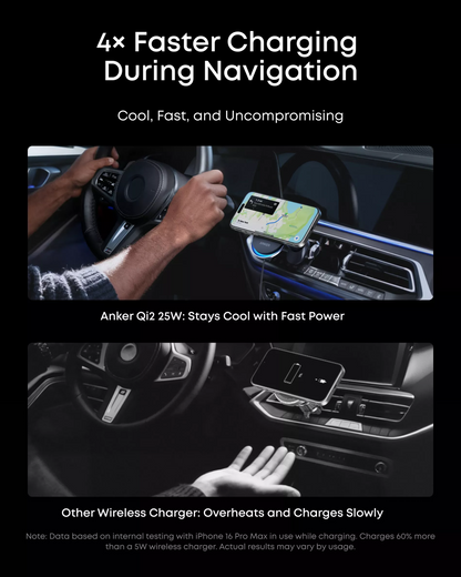 Anker Prime MagGo AirCool Wireless Car Charger, 25W, Black B2933H11