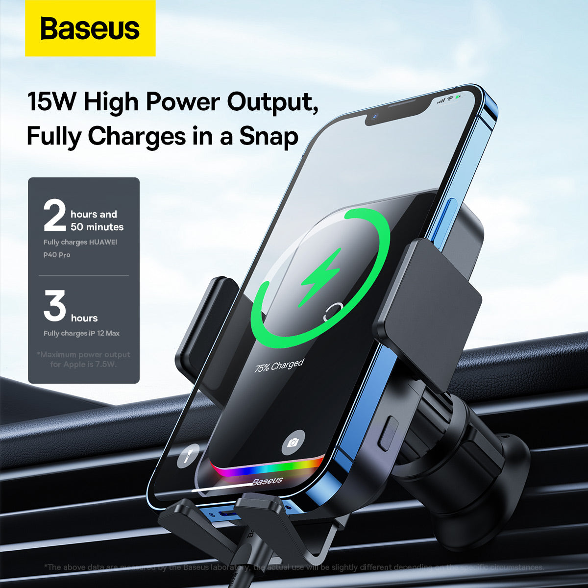 Ładowarka samochodowa bezprzewodowa Baseus Halo, 15W, 1.67A, Czarna SUDD000001