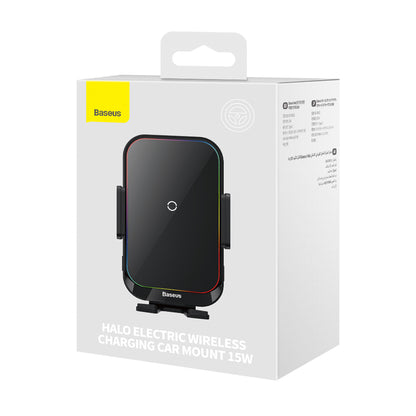 Ładowarka samochodowa bezprzewodowa Baseus Halo, 15W, 1.67A, Czarna SUDD000001