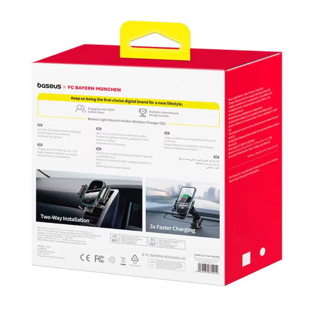 Ładowarka samochodowa bezprzewodowa Baseus Light, 15W, 1.67A, Szara C40344000113-Z1