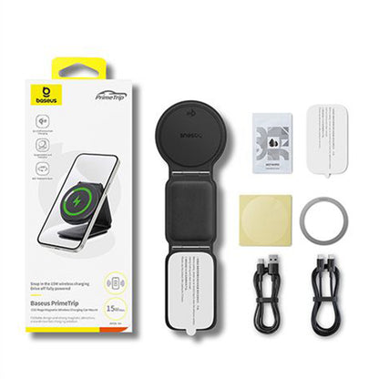 Ładowarka samochodowa bezprzewodowa Baseus PrimeTrip C02, 15W, 1.67A, Szara C40169003831-00