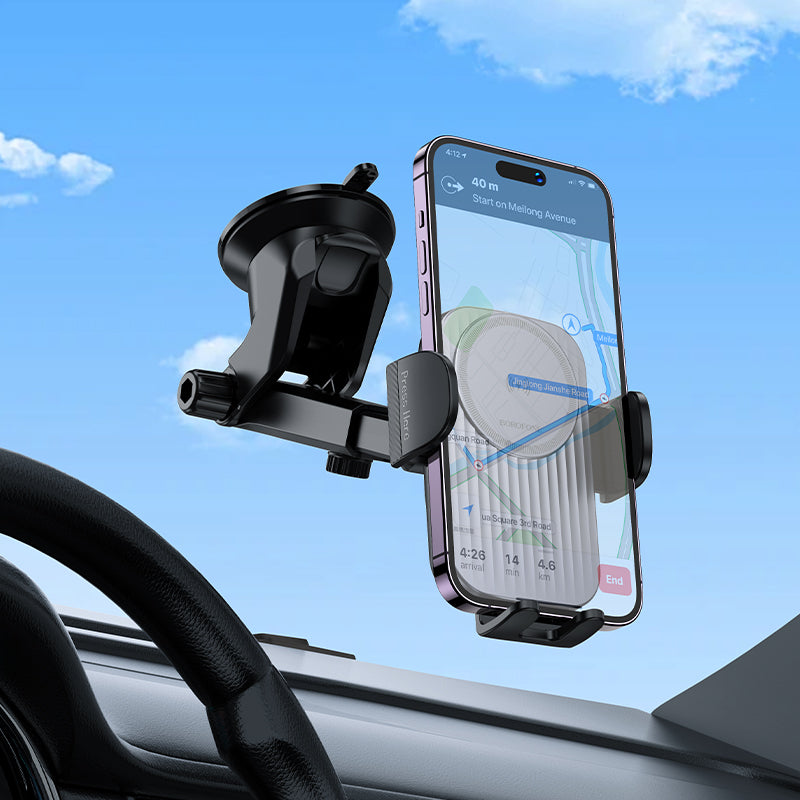Ładowarka samochodowa bezprzewodowa Borofone BH222 Leading, 15W, 1.67A, Czarna
