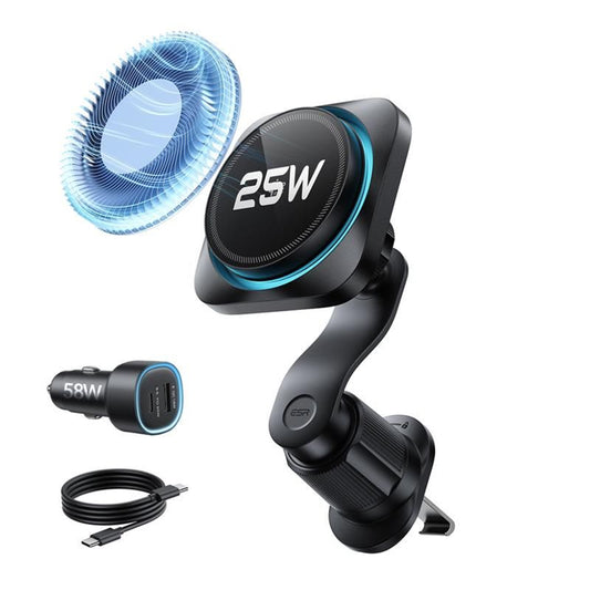 Ładowarka samochodowa bezprzewodowa ESR, 25W, Czarna